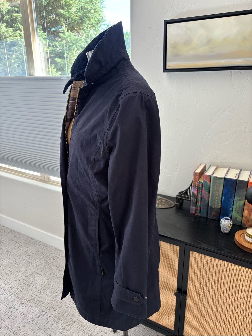Barbour Navy Women's Lightweight Waterproof Button-Front Jacket - Picture 5 of 10